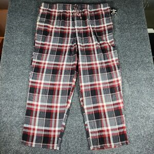 Joe Boxer Men 2XL Pajama Pants Red And Gray Plaid Flannel 100% Cotton Cozy